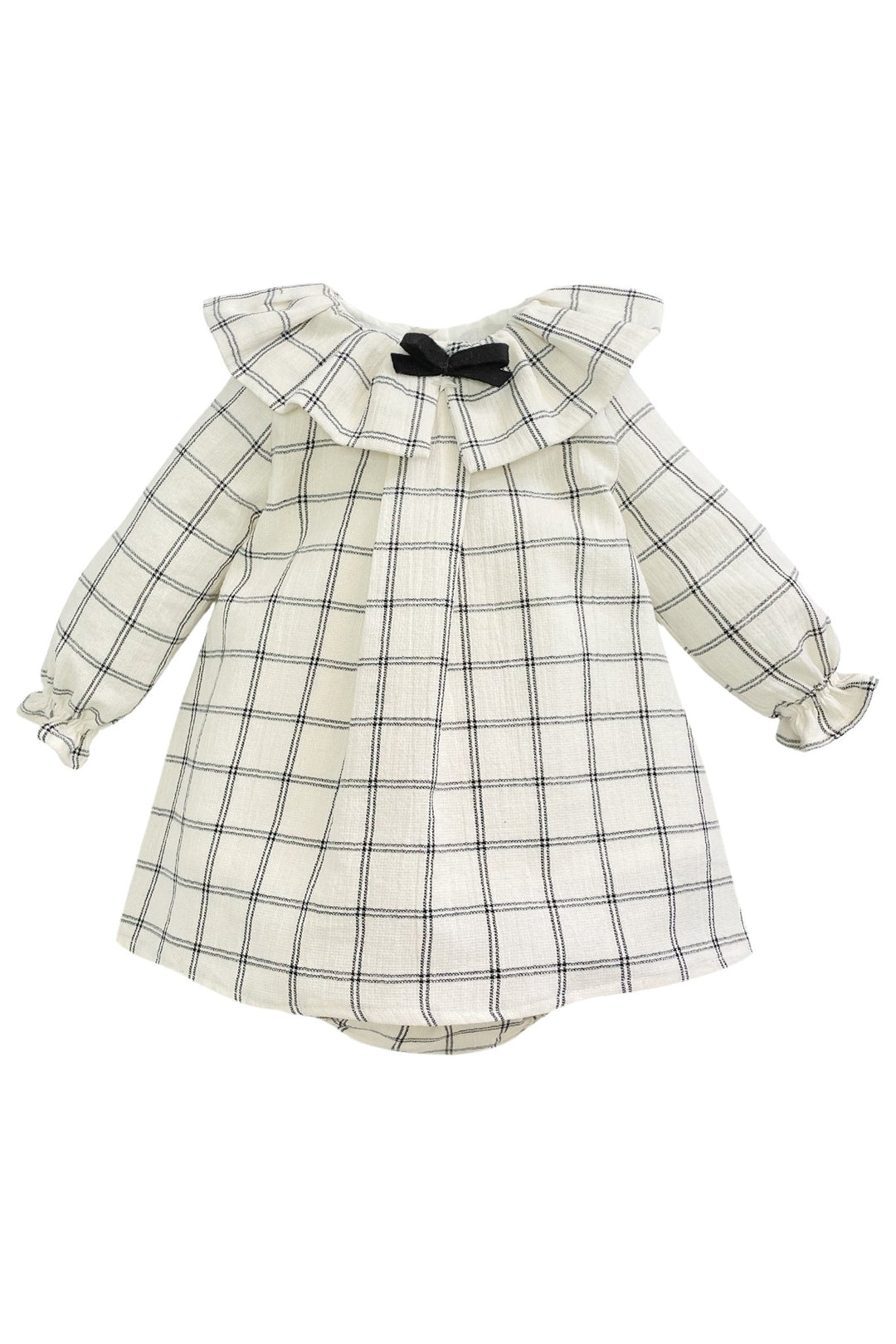 Eve Children "Sabrina" Ecru & Black Checked Dress & Bloomers - Millie and John