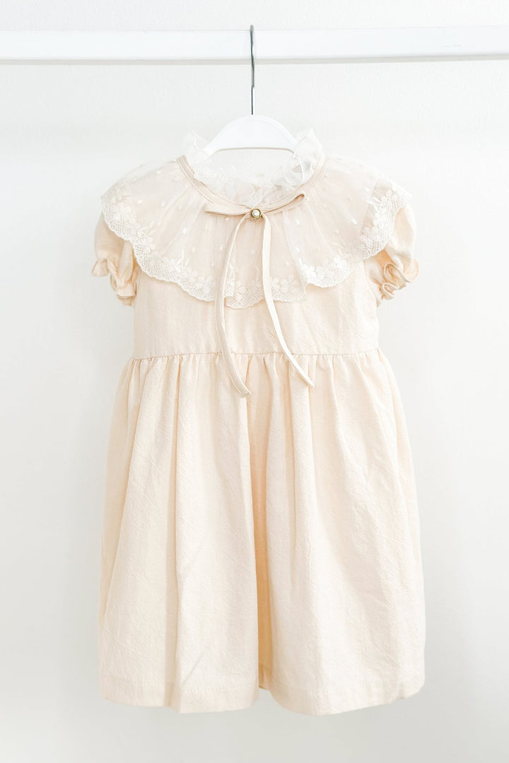 Fofettes "Arabella" Apricot Lace Collar Dress - Millie and John