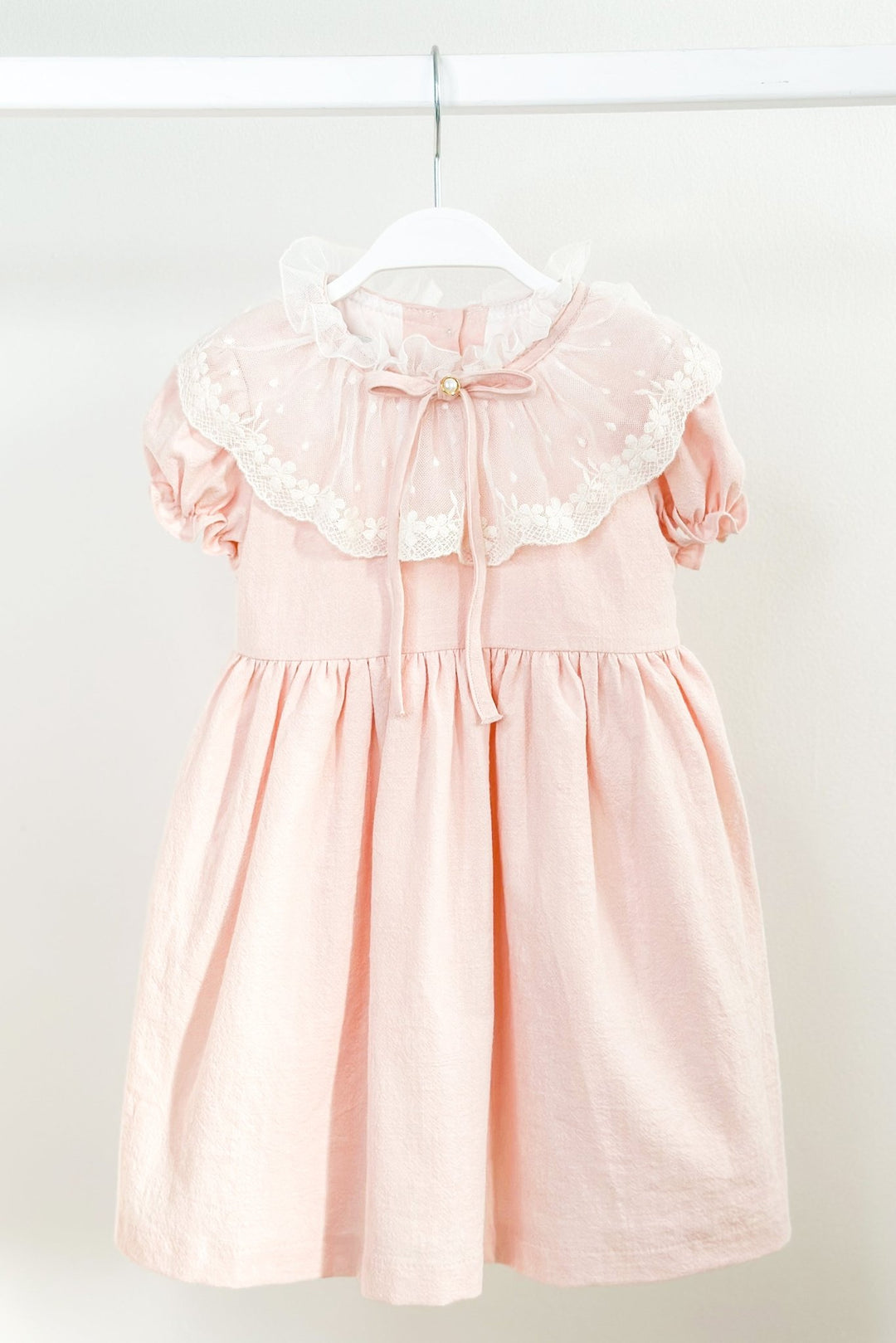 Fofettes "Arabella" Pink Lace Collar Dress - Millie and John