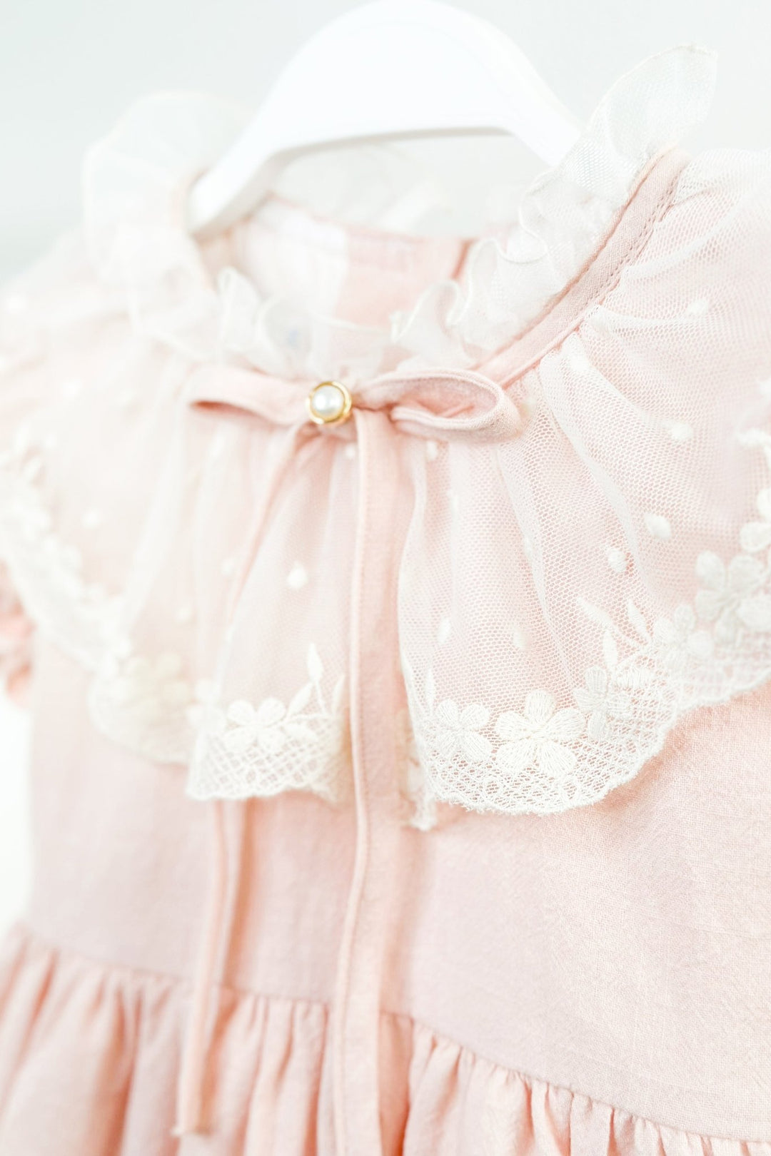 Fofettes "Arabella" Pink Lace Collar Dress - Millie and John