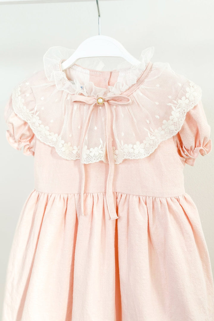 Fofettes "Arabella" Pink Lace Collar Dress - Millie and John