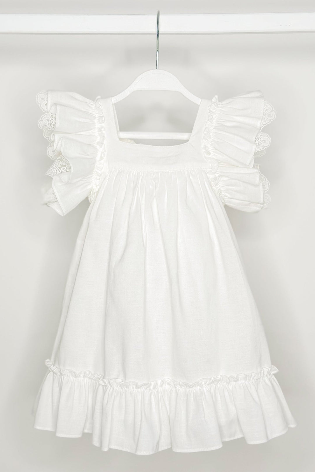 Fofettes "Celine" Ivory Lace Sleeve Dress - Millie and John