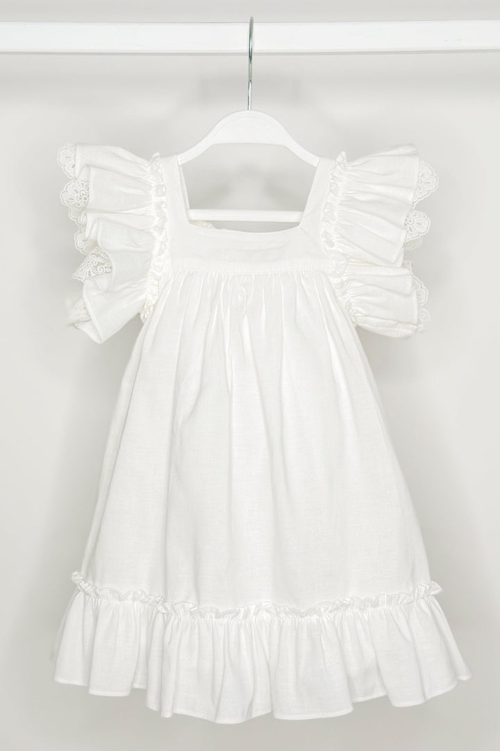 Fofettes "Celine" Ivory Lace Sleeve Dress - Millie and John