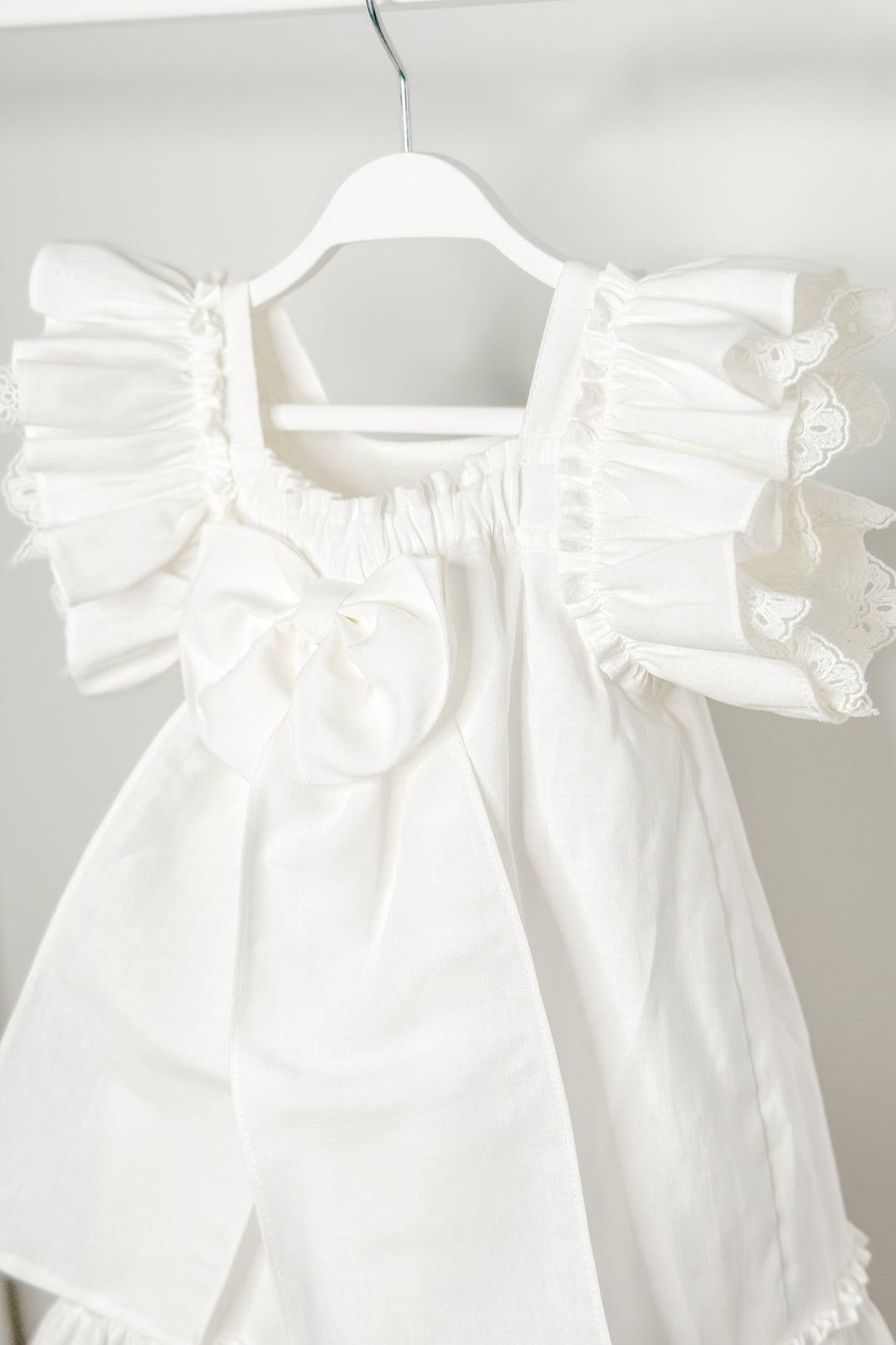 Fofettes "Celine" Ivory Lace Sleeve Dress - Millie and John