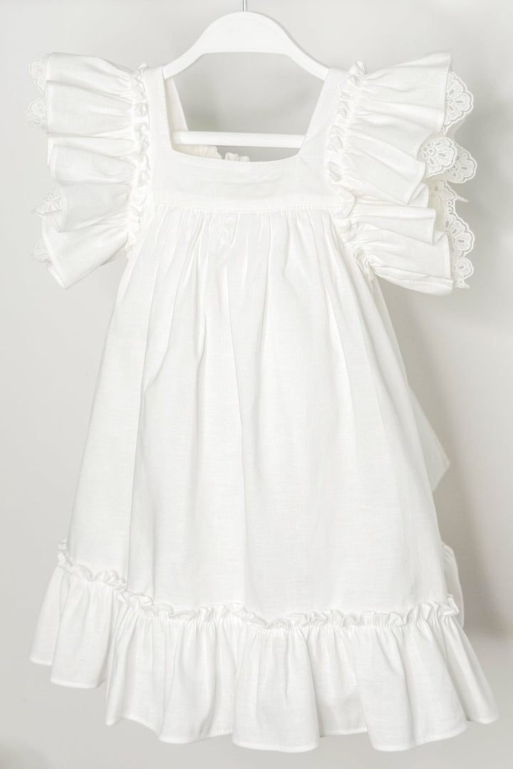 Fofettes "Celine" Ivory Lace Sleeve Dress - Millie and John