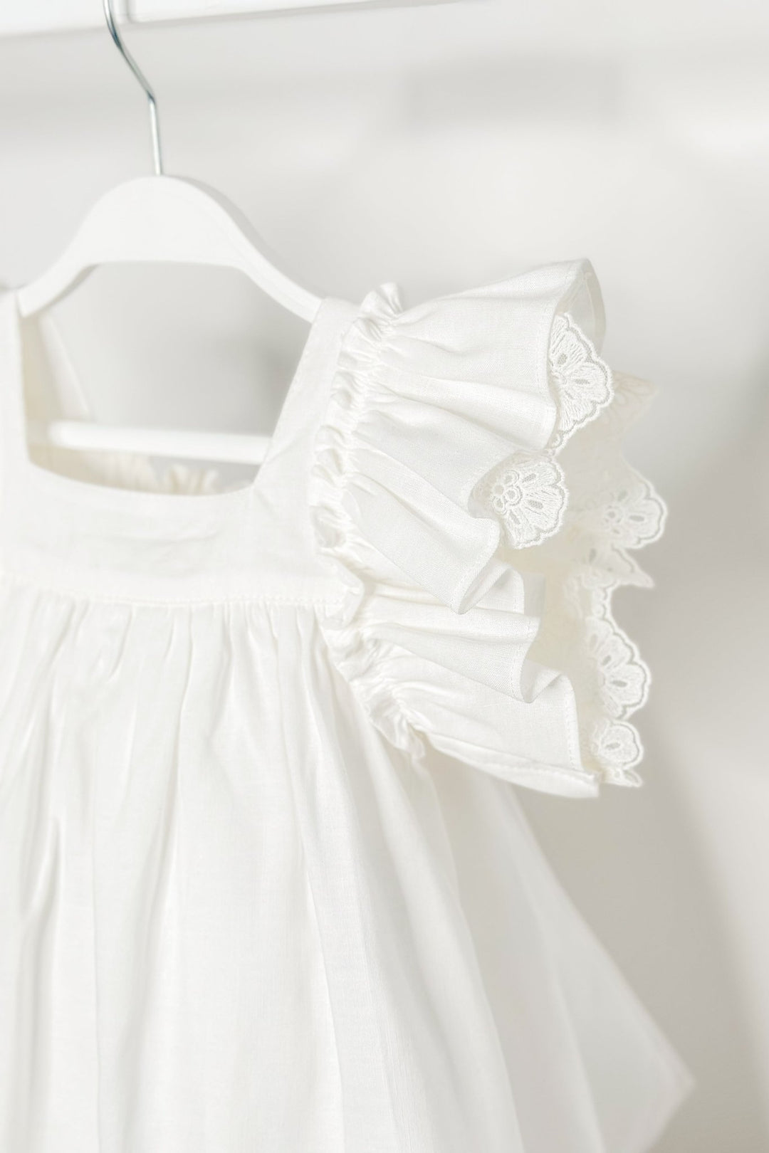 Fofettes "Celine" Ivory Lace Sleeve Dress - Millie and John