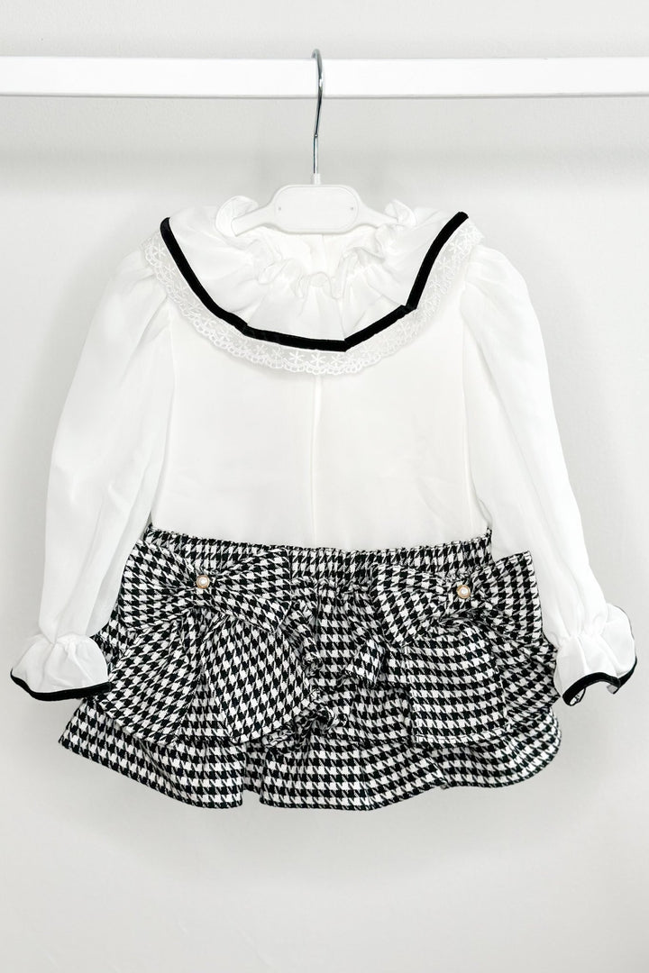 Fofettes "Dixie" Blouse & Black Houndstooth Skort - Millie and John