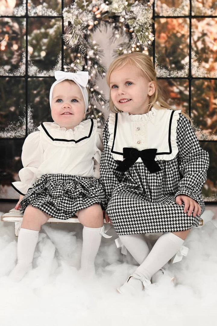 Fofettes "Dixie" Blouse & Black Houndstooth Skort - Millie and John