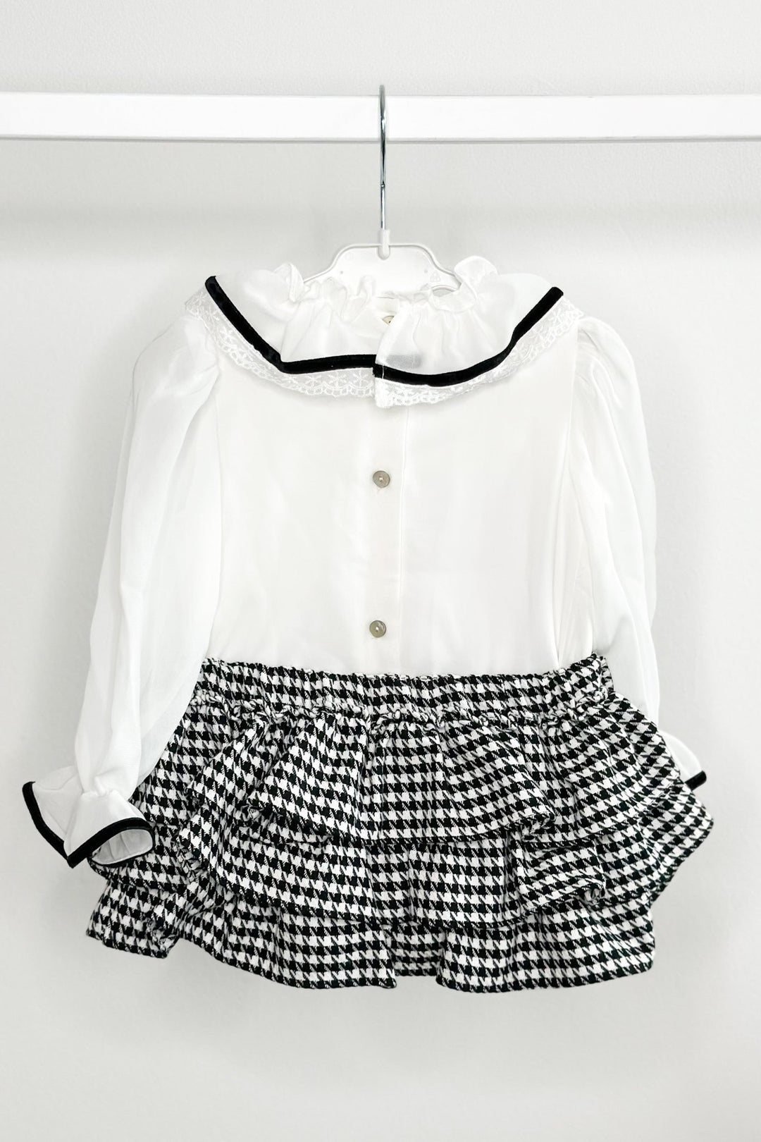 Fofettes "Dixie" Blouse & Black Houndstooth Skort - Millie and John