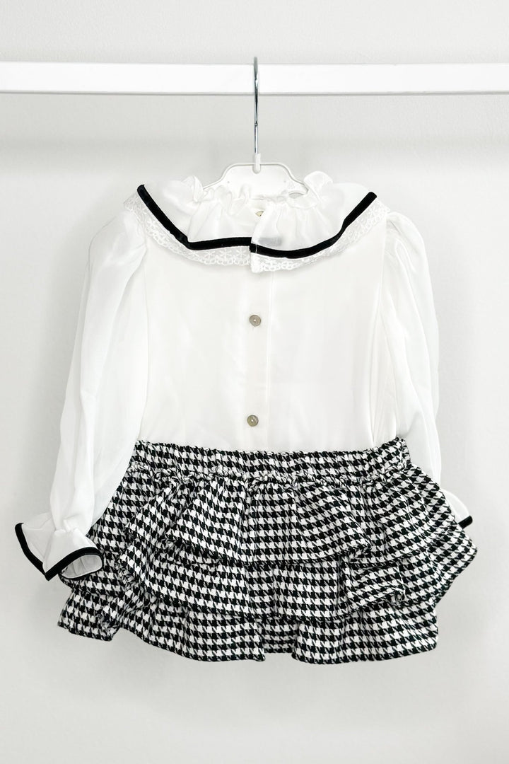 Fofettes "Dixie" Blouse & Black Houndstooth Skort - Millie and John