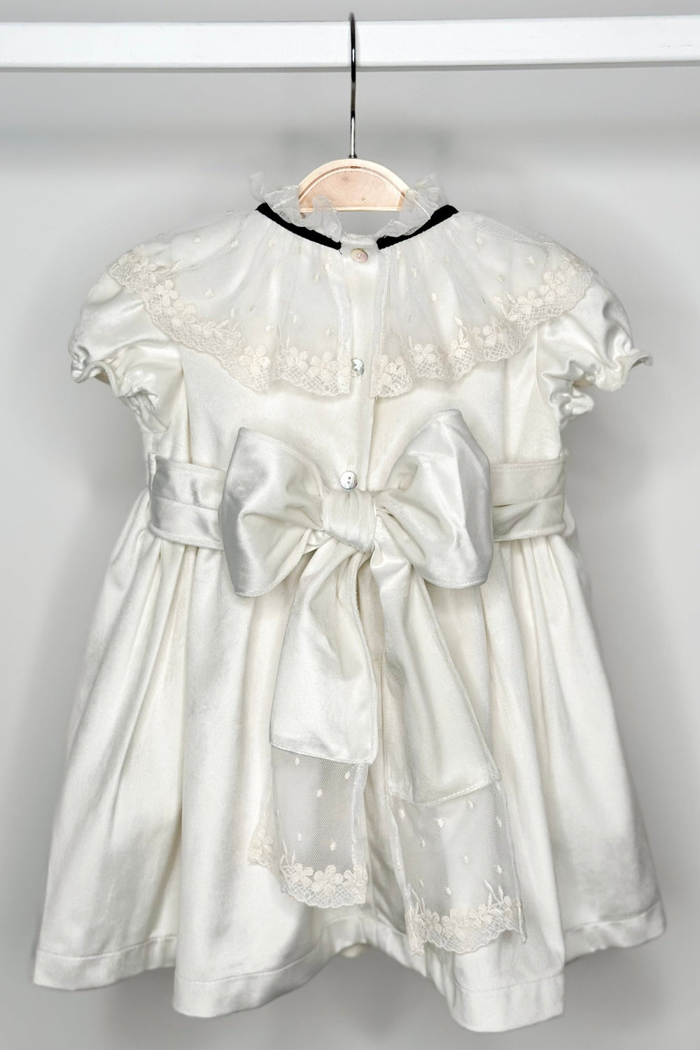 Fofettes "Emmeline" Ivory Velvet Lace Dress - Millie and John