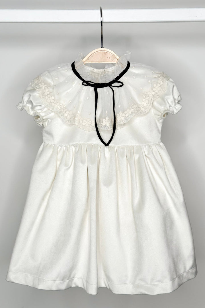 Fofettes "Emmeline" Ivory Velvet Lace Dress - Millie and John