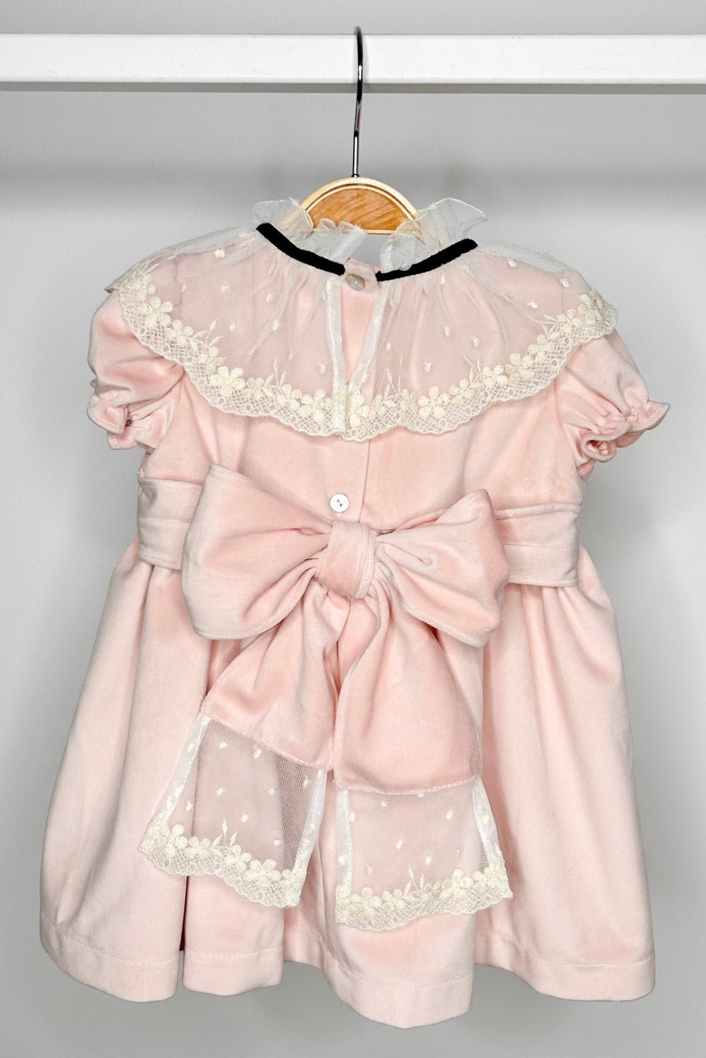 Fofettes "Emmeline" Pink Velvet Lace Dress - Millie and John
