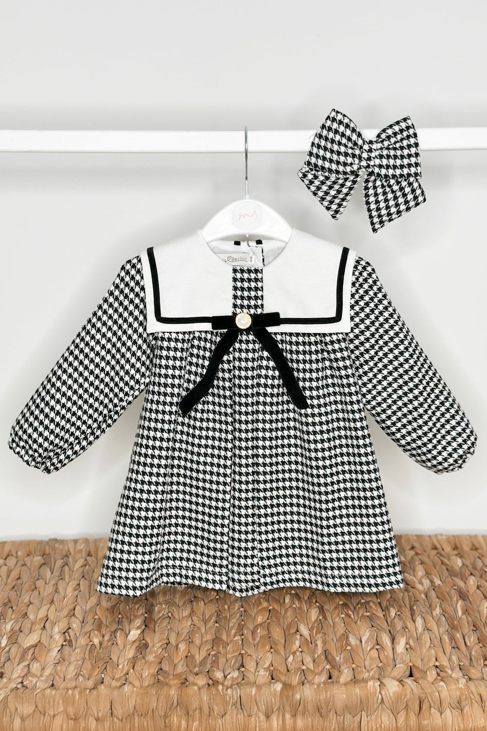 Fofettes x Be Chic "Adaline" Black & White Houndstooth Sailor Dress - Millie and John