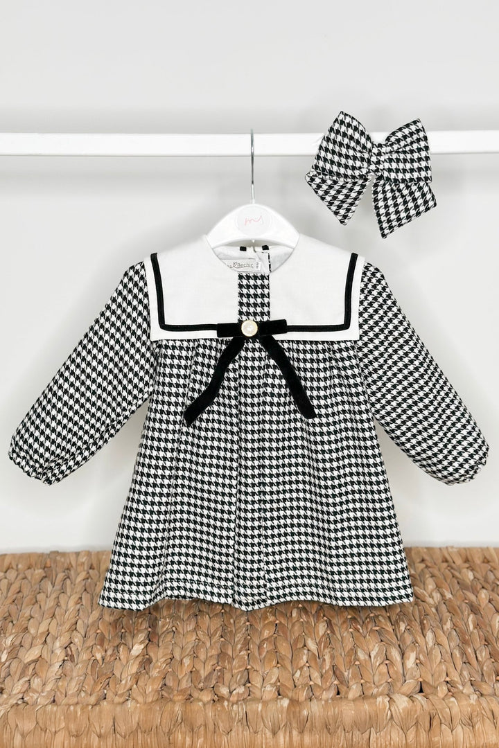 Fofettes x Be Chic "Adaline" Black & White Houndstooth Sailor Dress - Millie and John