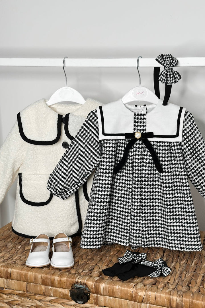 Fofettes x Be Chic "Adaline" Black & White Houndstooth Sailor Dress - Millie and John