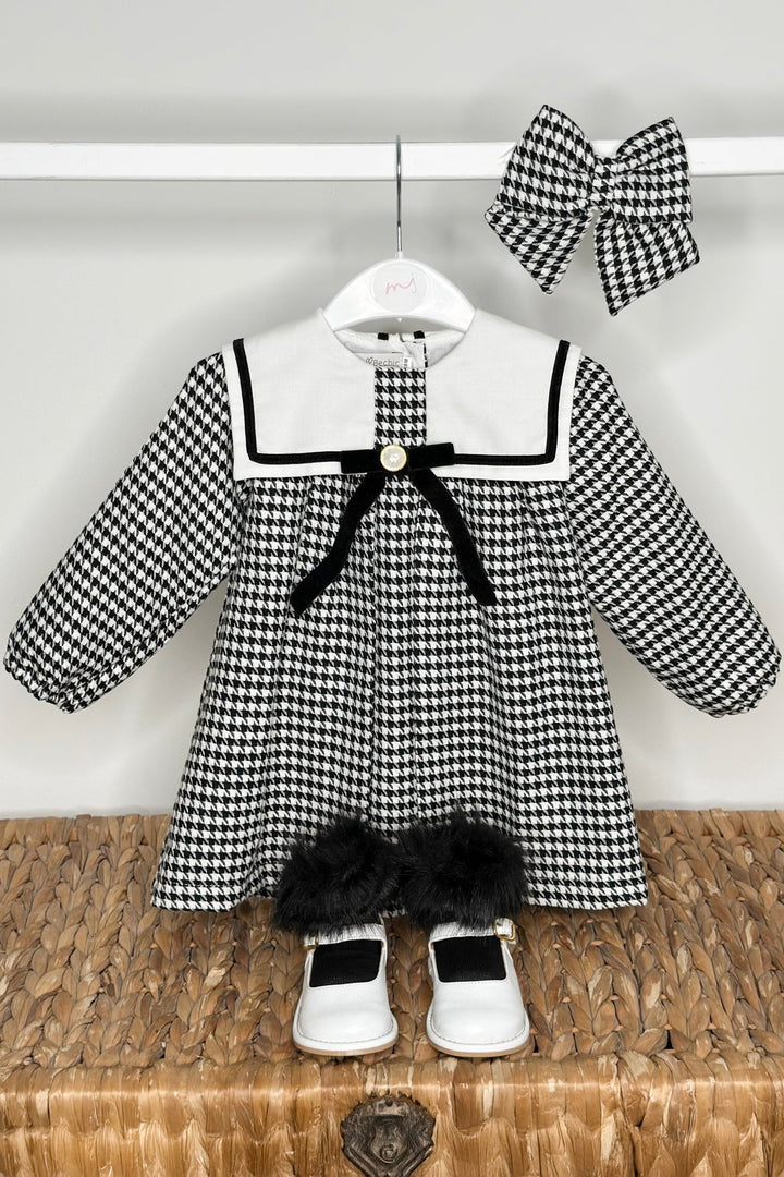 Fofettes x Be Chic "Adaline" Black & White Houndstooth Sailor Dress - Millie and John