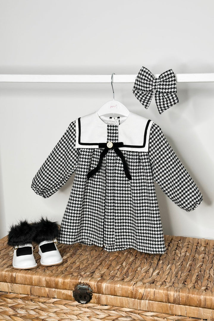 Fofettes x Be Chic "Adaline" Black & White Houndstooth Sailor Dress - Millie and John