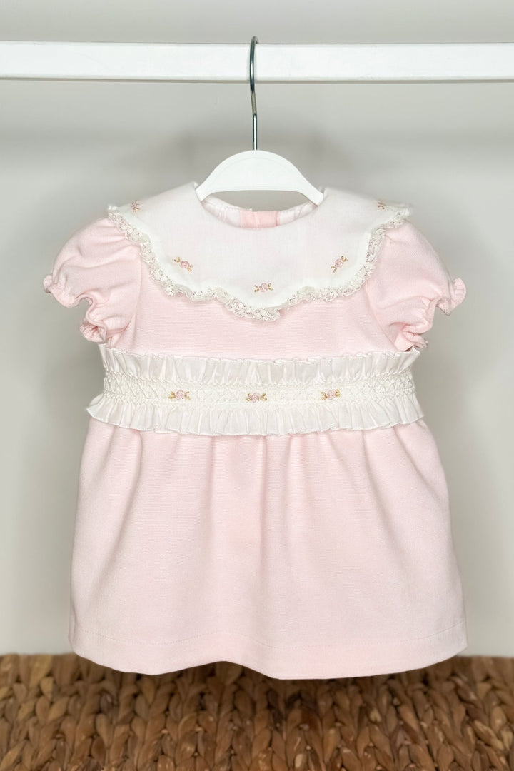 Fofettes x Be Chic "Belle" Baby Pink Velour Smocked Dress - Millie and John