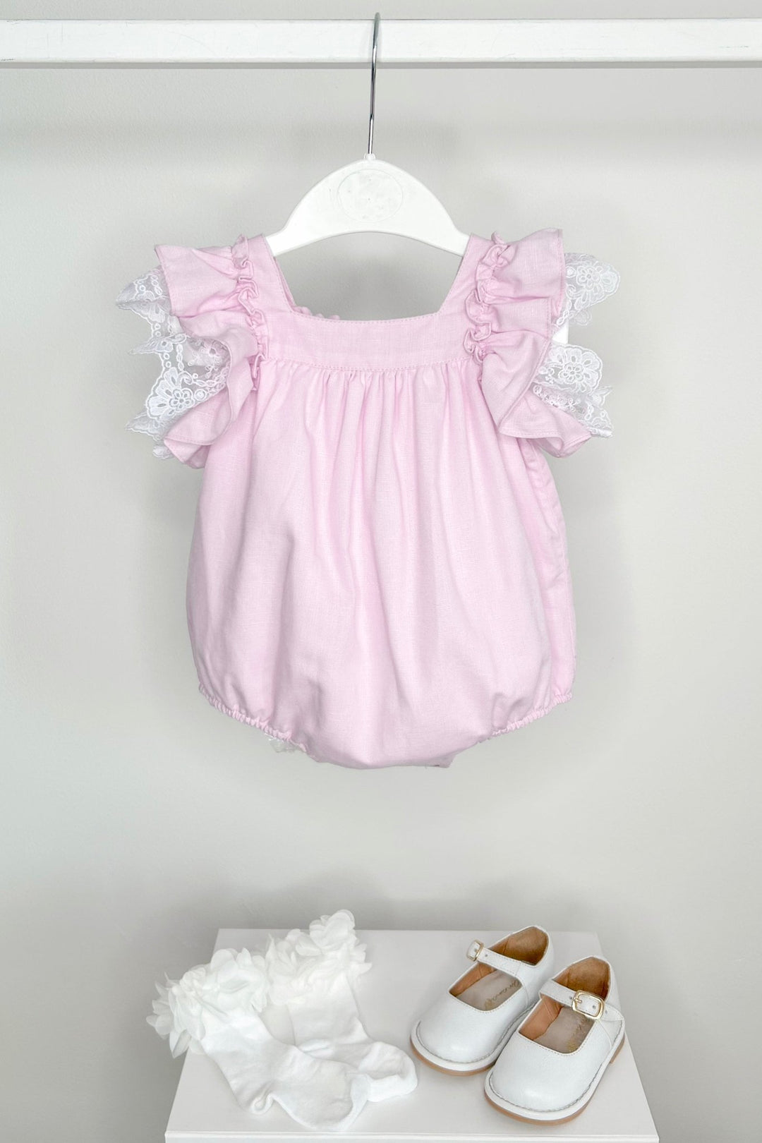 Fofettes x Be Chic "Bunny" Lilac Lace Bow Romper - Millie and John