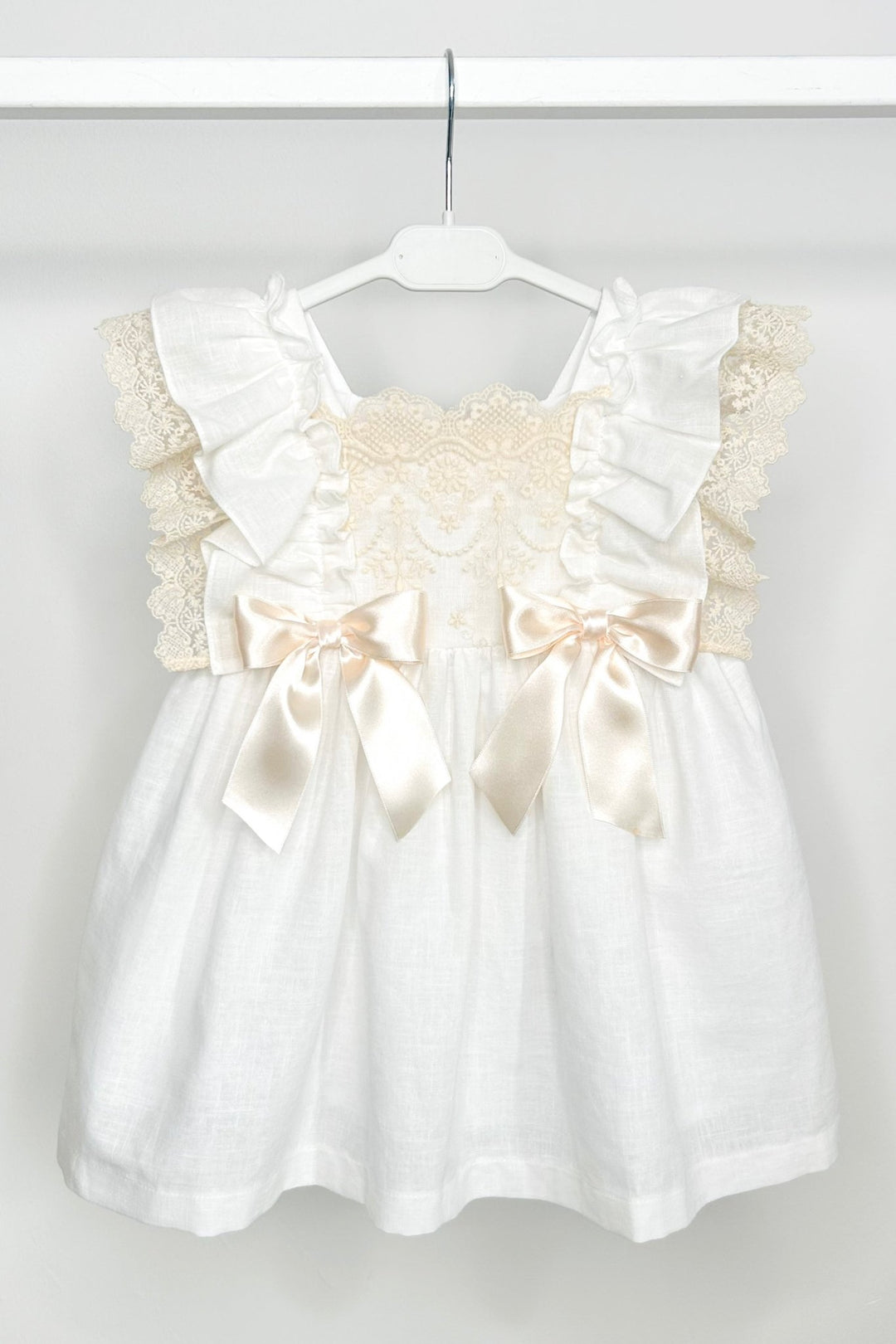 Fofettes x Be Chic "Cecilia" Ivory Lace Bow Dress - Millie and John