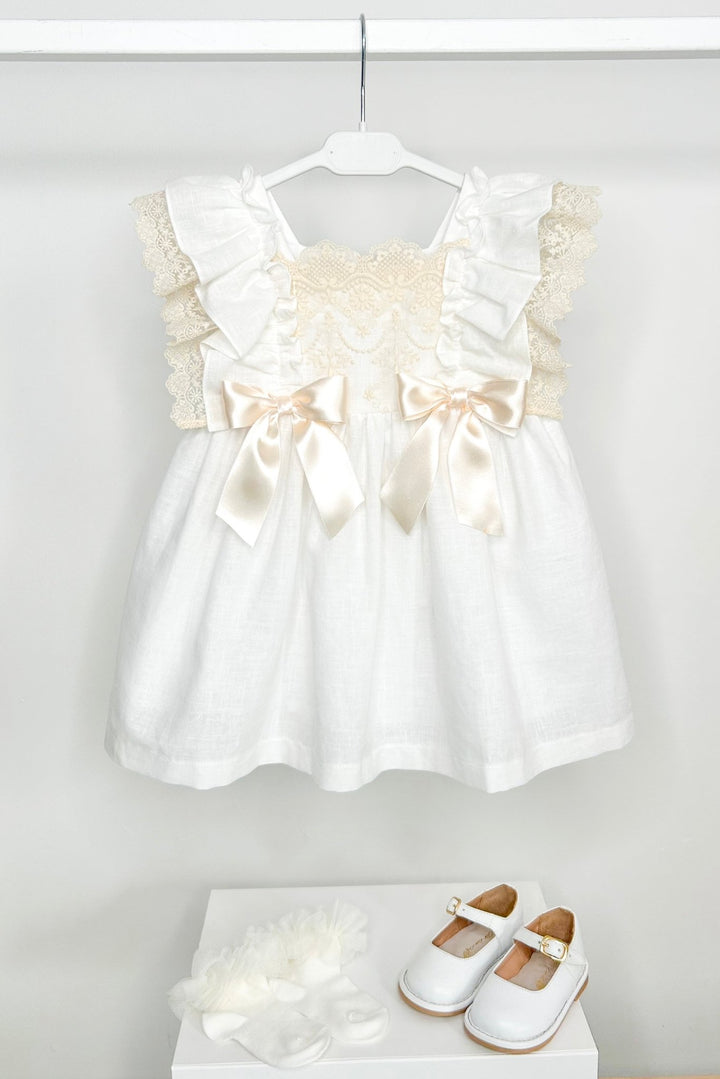 Fofettes x Be Chic "Cecilia" Ivory Lace Bow Dress - Millie and John