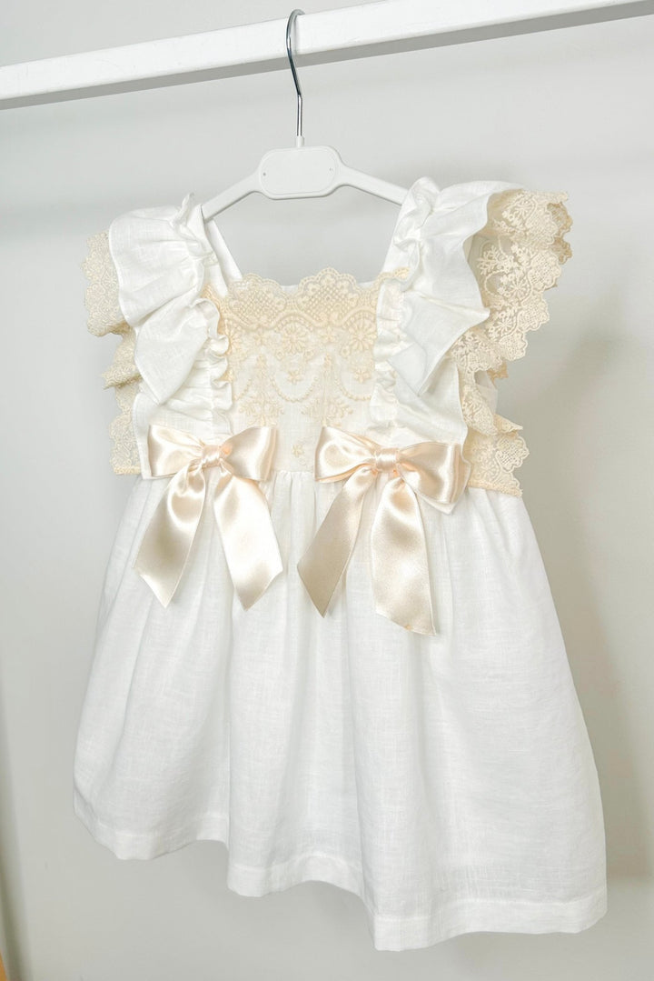 Fofettes x Be Chic "Cecilia" Ivory Lace Bow Dress - Millie and John