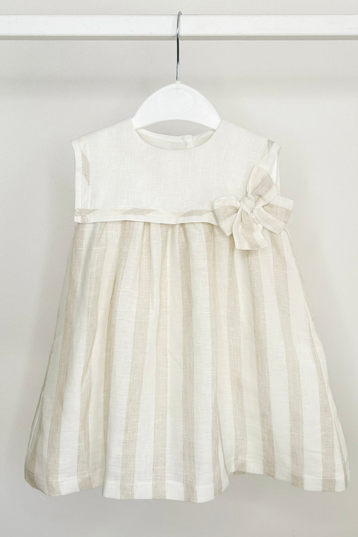 Fofettes x Be Chic "Estrella" Ivory & Beige Striped Sailor Dress - Millie and John