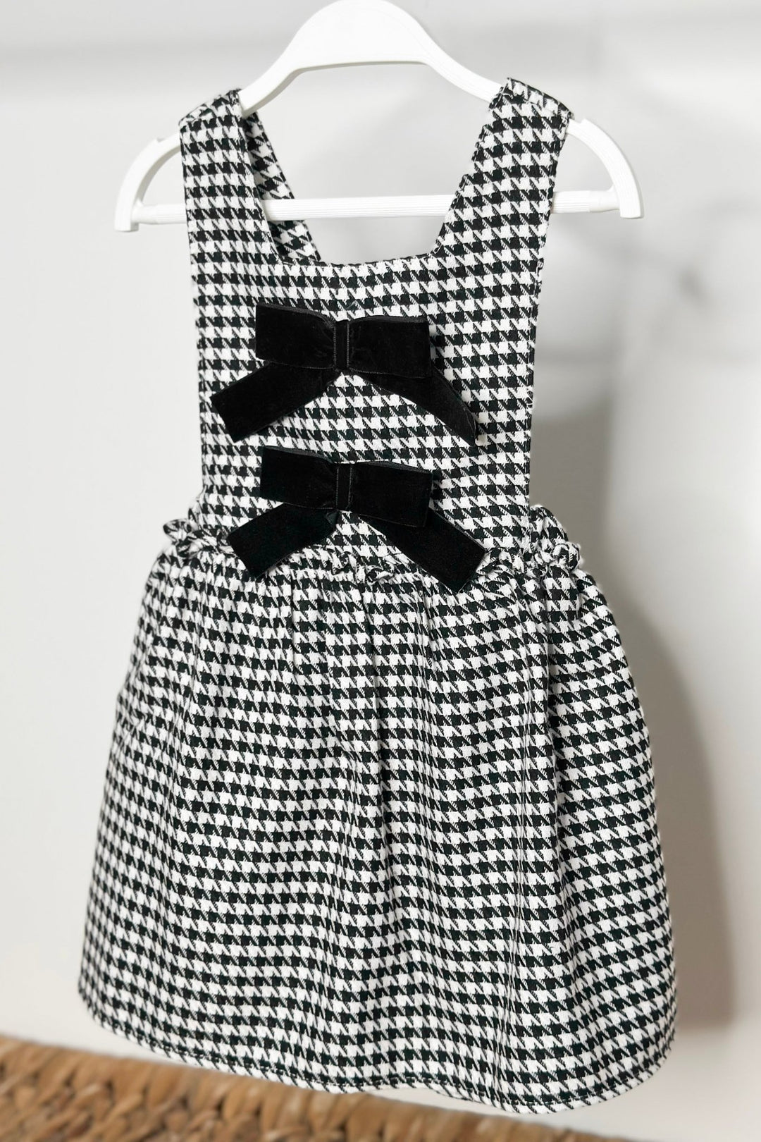 Fofettes x Be Chic "Evelina" Black & White Houndstooth Pinafore Dress - Millie and John