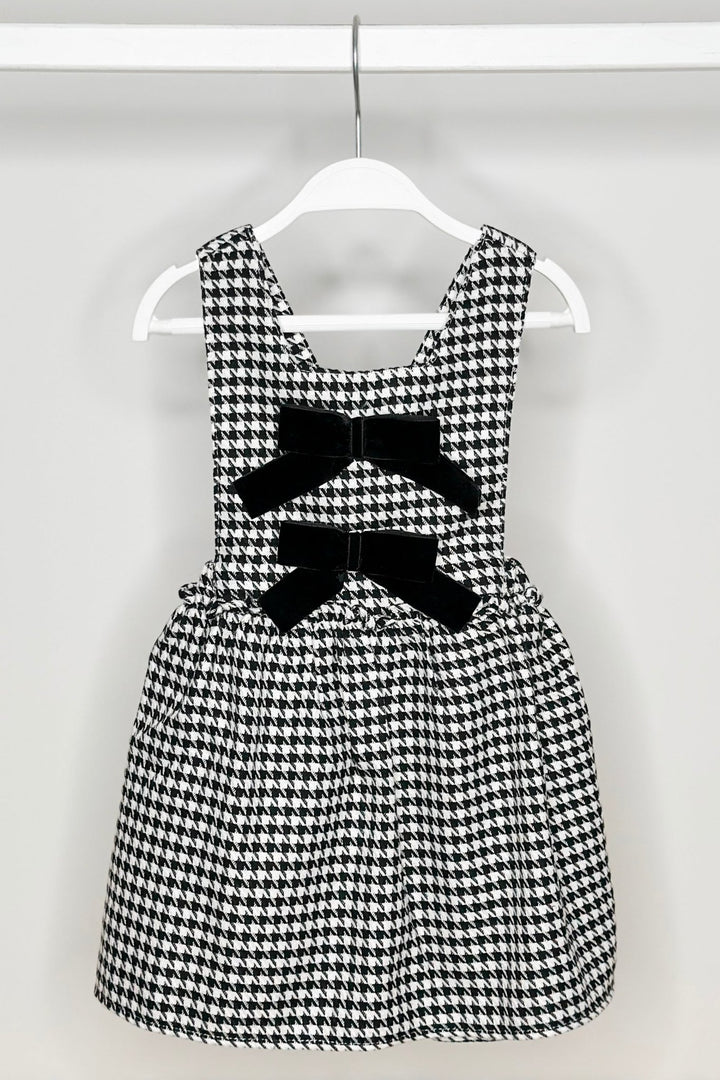 Fofettes x Be Chic "Evelina" Black & White Houndstooth Pinafore Dress - Millie and John