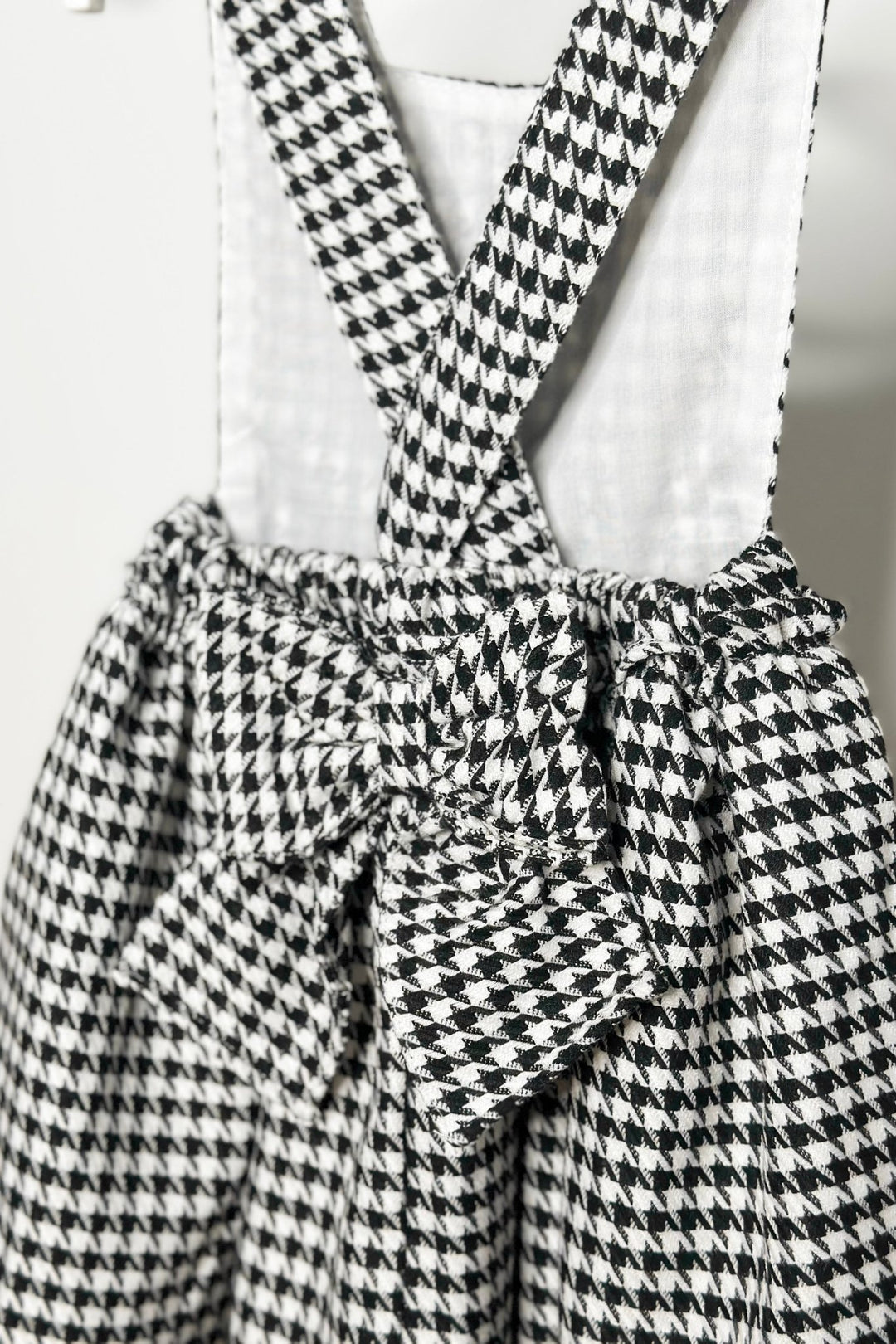 Fofettes x Be Chic "Evelina" Black & White Houndstooth Pinafore Dress - Millie and John