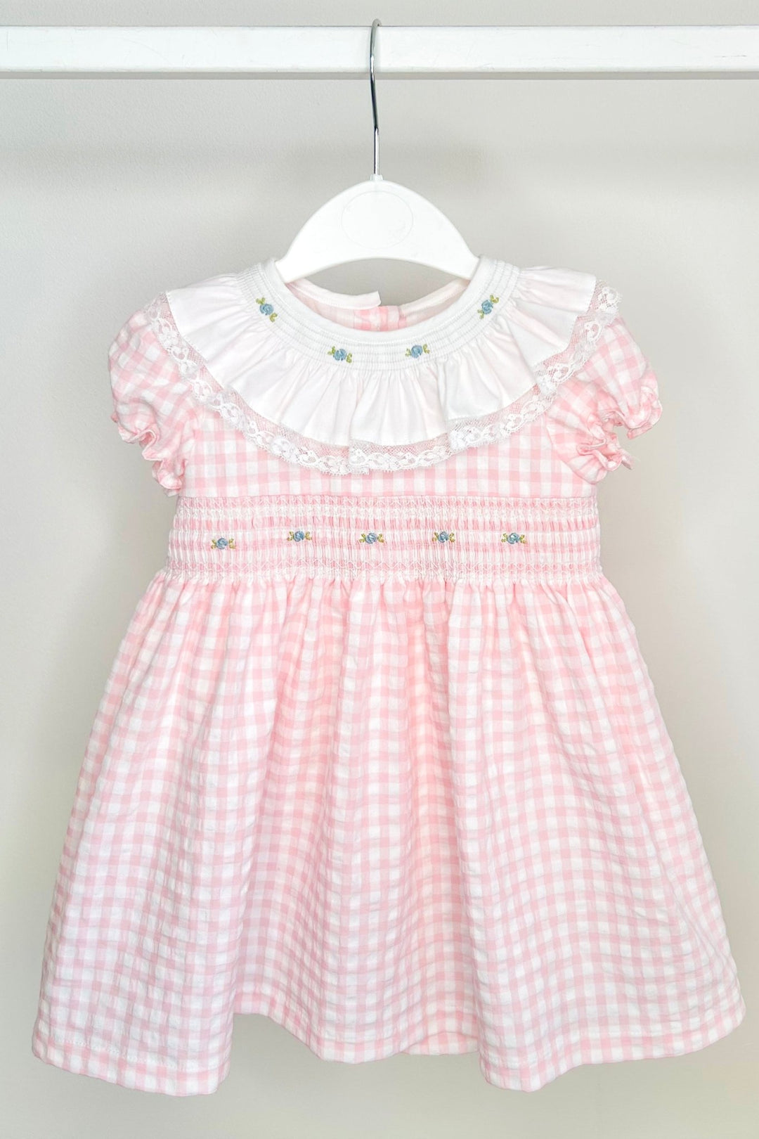 Fofettes x Be Chic "Isabelle" Pink Gingham Smocked Dress - Millie and John