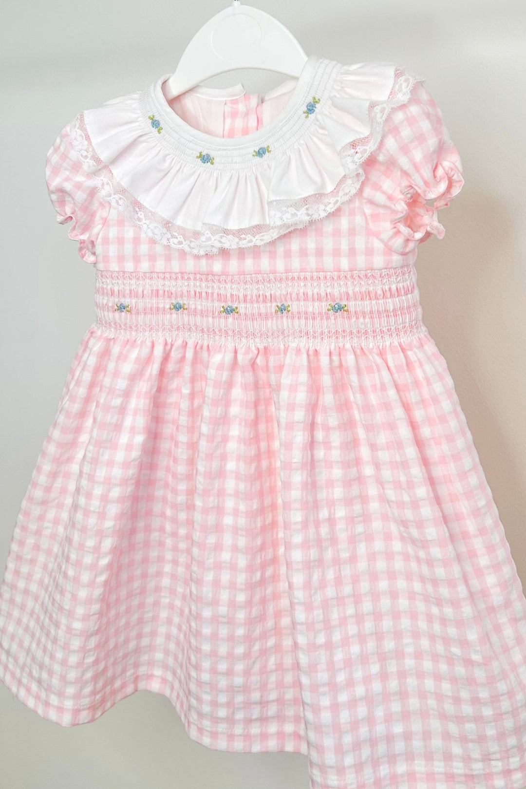 Fofettes x Be Chic "Isabelle" Pink Gingham Smocked Dress - Millie and John