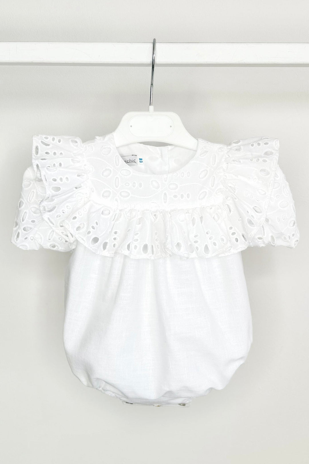 Fofettes x Be Chic "Liora" White Broderie Anglaise Romper - Millie and John
