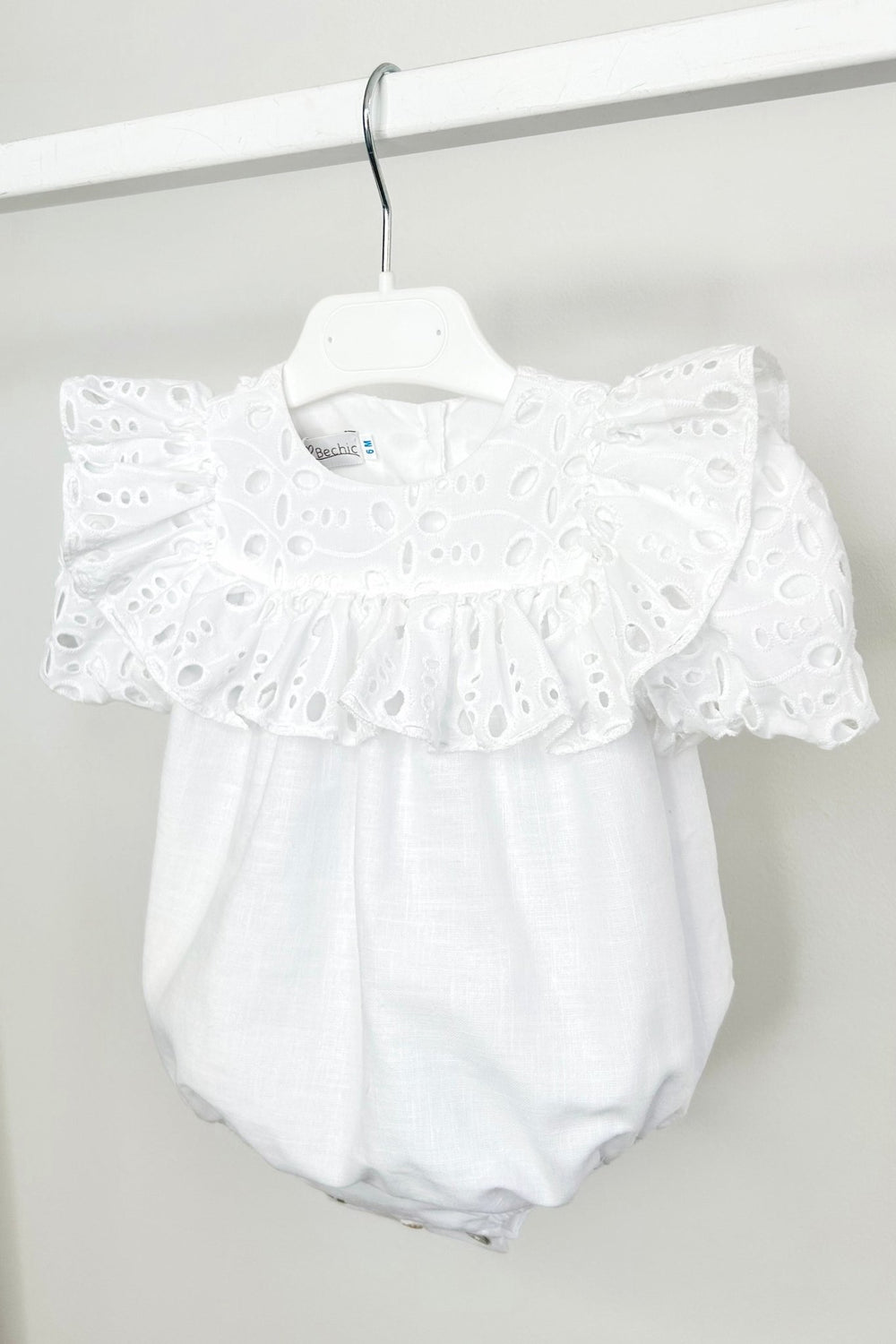 Fofettes x Be Chic "Liora" White Broderie Anglaise Romper - Millie and John