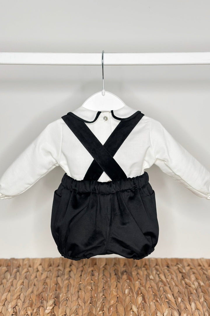 Fofettes x Be Chic "Mylo" Black Velvet Smocked Shirt & Jam Pants - Millie and John