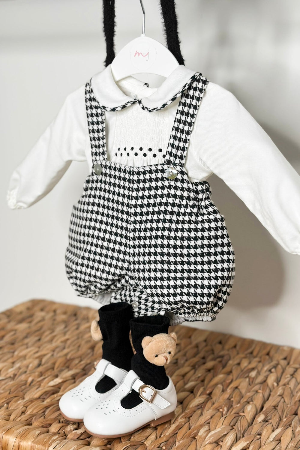Fofettes x Be Chic "Mylo" Black & White Houndstooth Shirt & Jam Pants - Millie and John