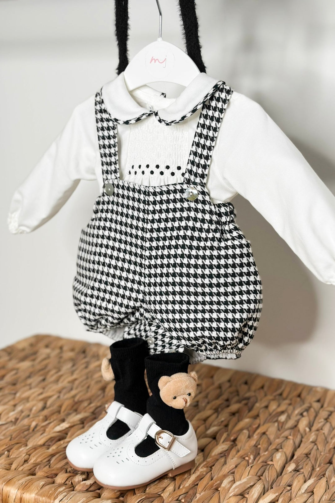 Fofettes x Be Chic "Mylo" Black & White Houndstooth Shirt & Jam Pants - Millie and John