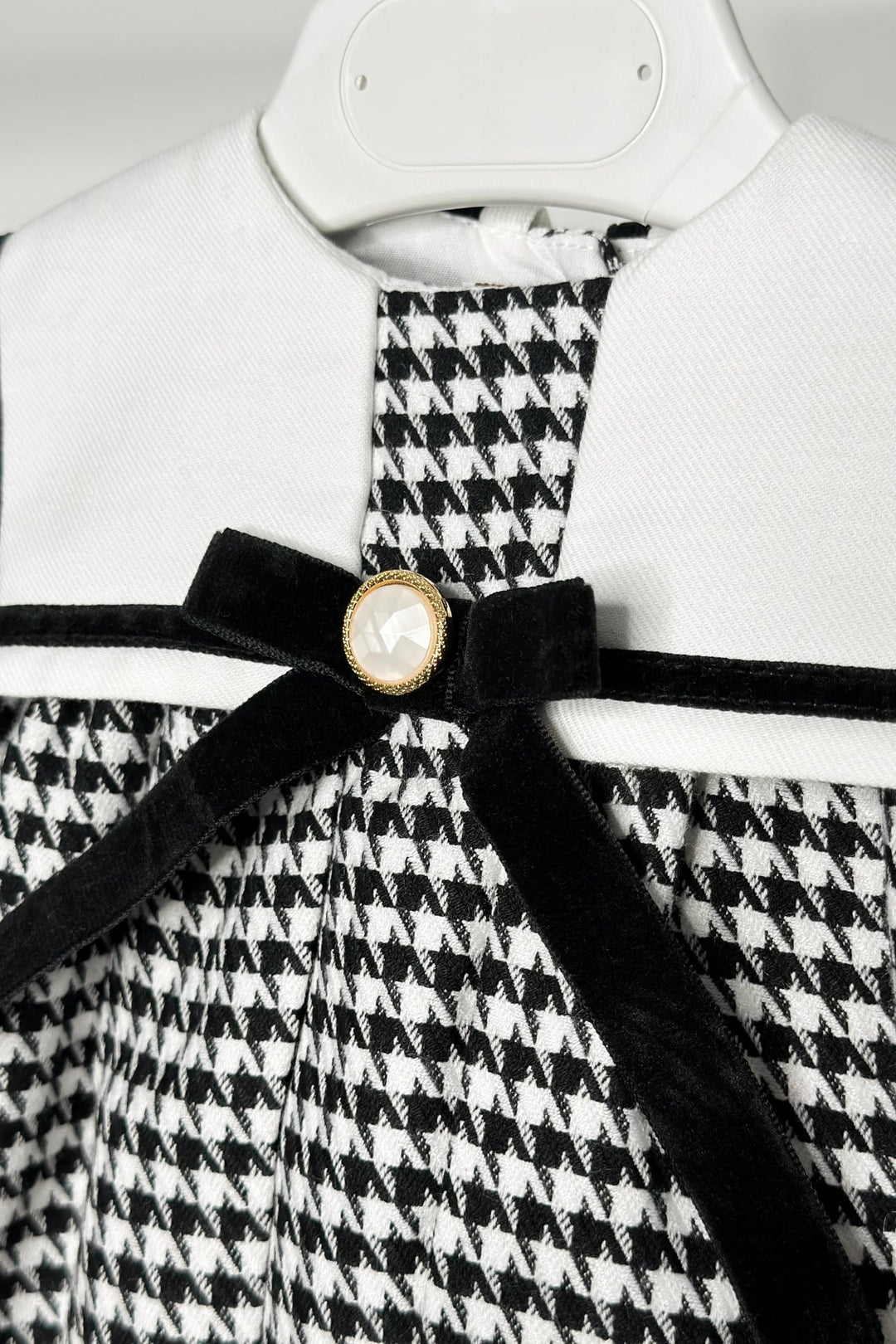 Fofettes x Be Chic "Nyla" Black & White Houndstooth Sailor Romper - Millie and John
