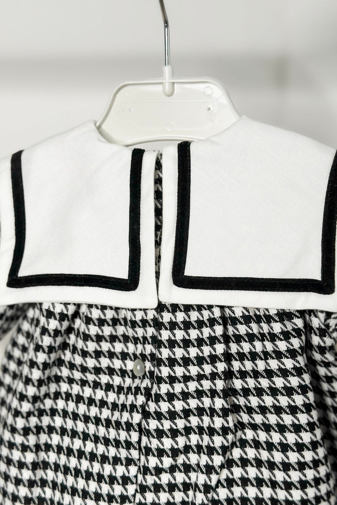 Fofettes x Be Chic "Nyla" Black & White Houndstooth Sailor Romper - Millie and John