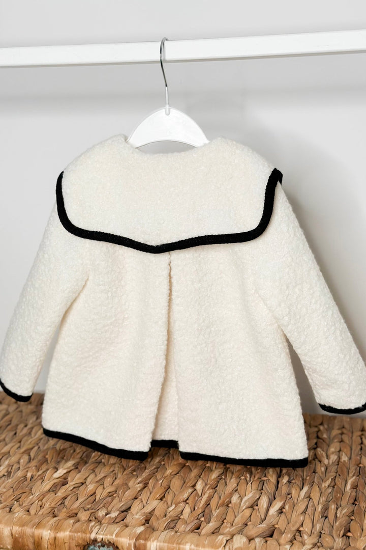Fofettes x Be Chic "Remi" Ivory & Black Bouclé Coat - Millie and John
