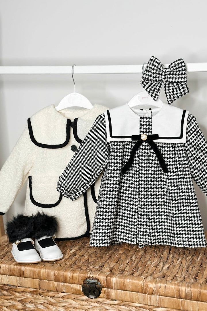 Fofettes x Be Chic "Remi" Ivory & Black Bouclé Coat - Millie and John