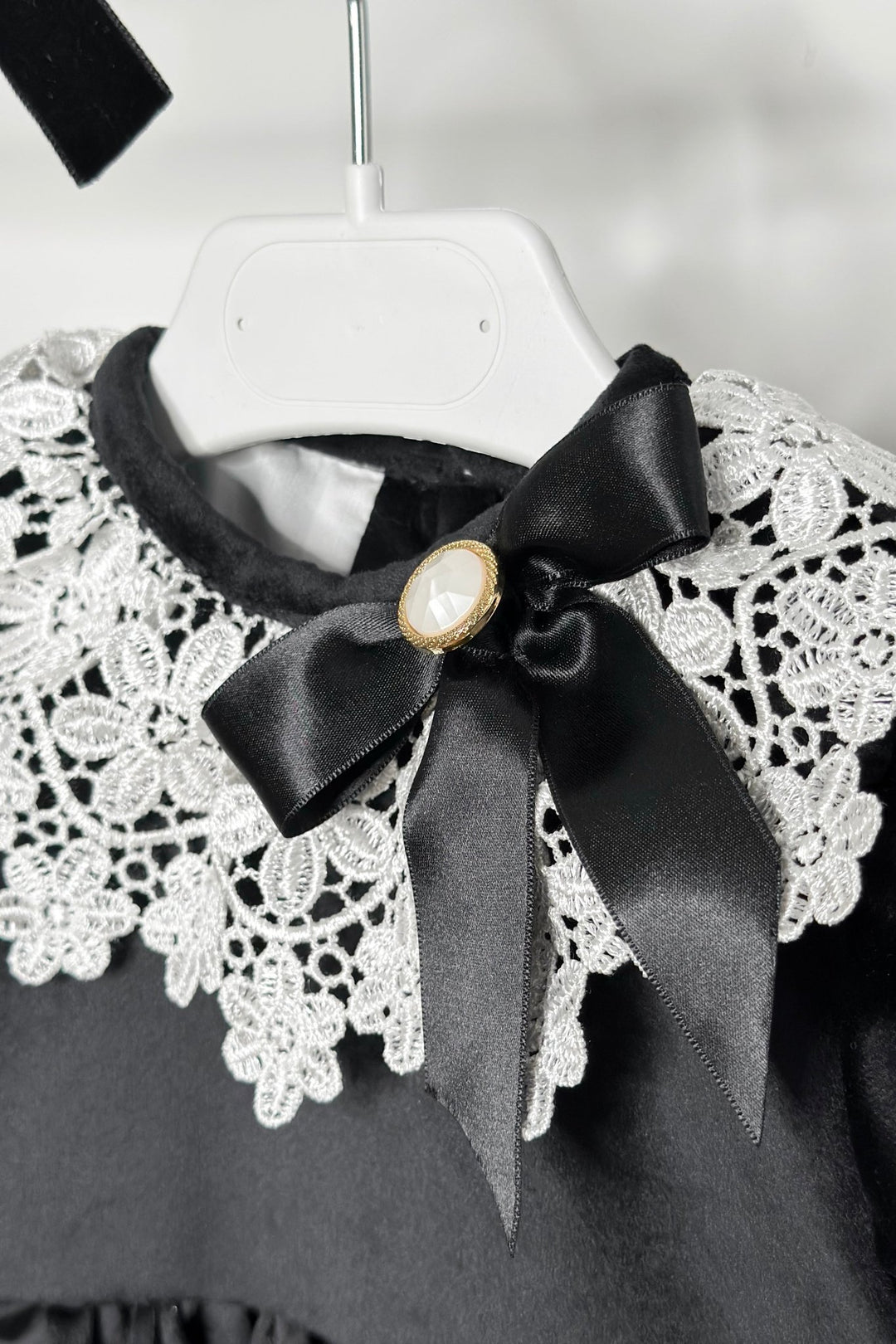 Fofettes x Be Chic "Sabrina" Black Velvet Lace Dress - Millie and John