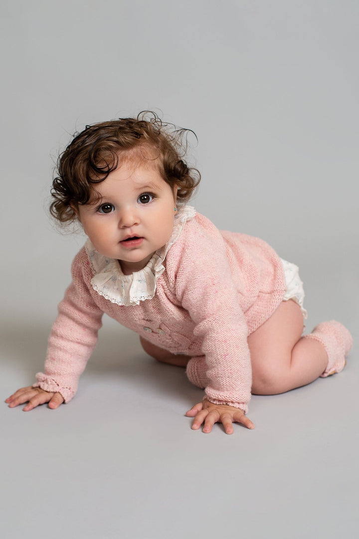 Foque "Alyssa" Pink Wool Owl Top & Bloomers - Millie and John