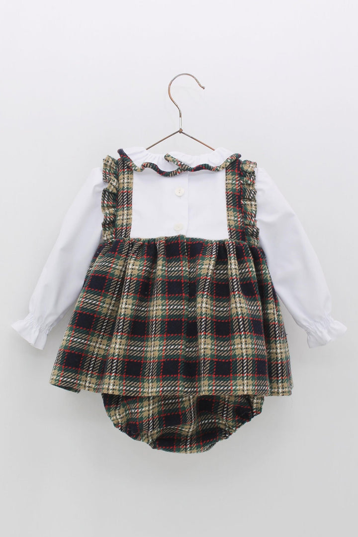 Foque "Beatrice" Navy Tartan Dress & Bloomers - Millie and John