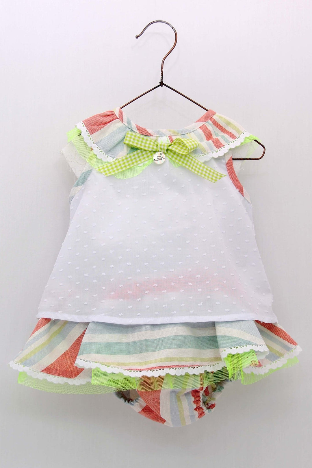 Foque "Calypso" Multicoloured Stripe Blouse & Skirt - Millie and John