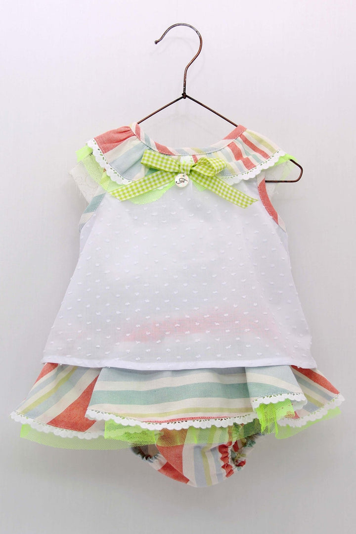 Foque "Calypso" Multicoloured Stripe Blouse & Skirt - Millie and John