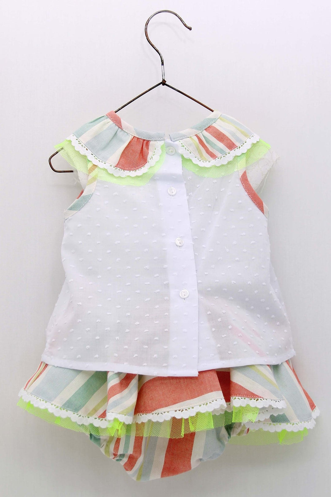 Foque "Calypso" Multicoloured Stripe Blouse & Skirt - Millie and John