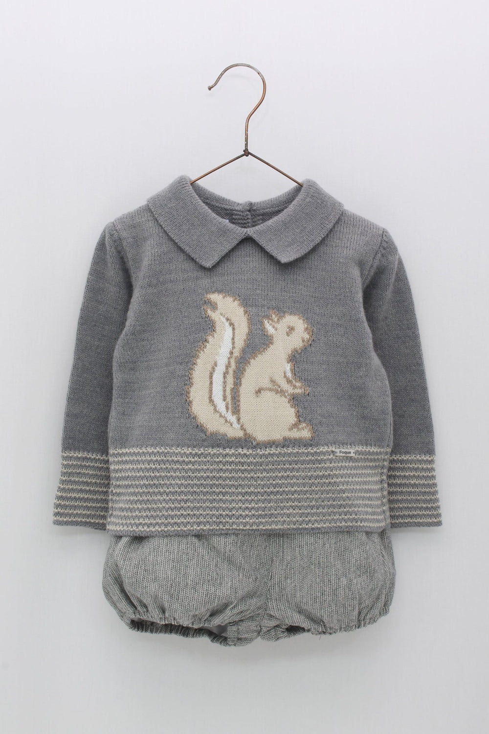 Foque "Cecil" Grey Alpaca - Wool Squirrel Top & Jam Pants - Millie and John