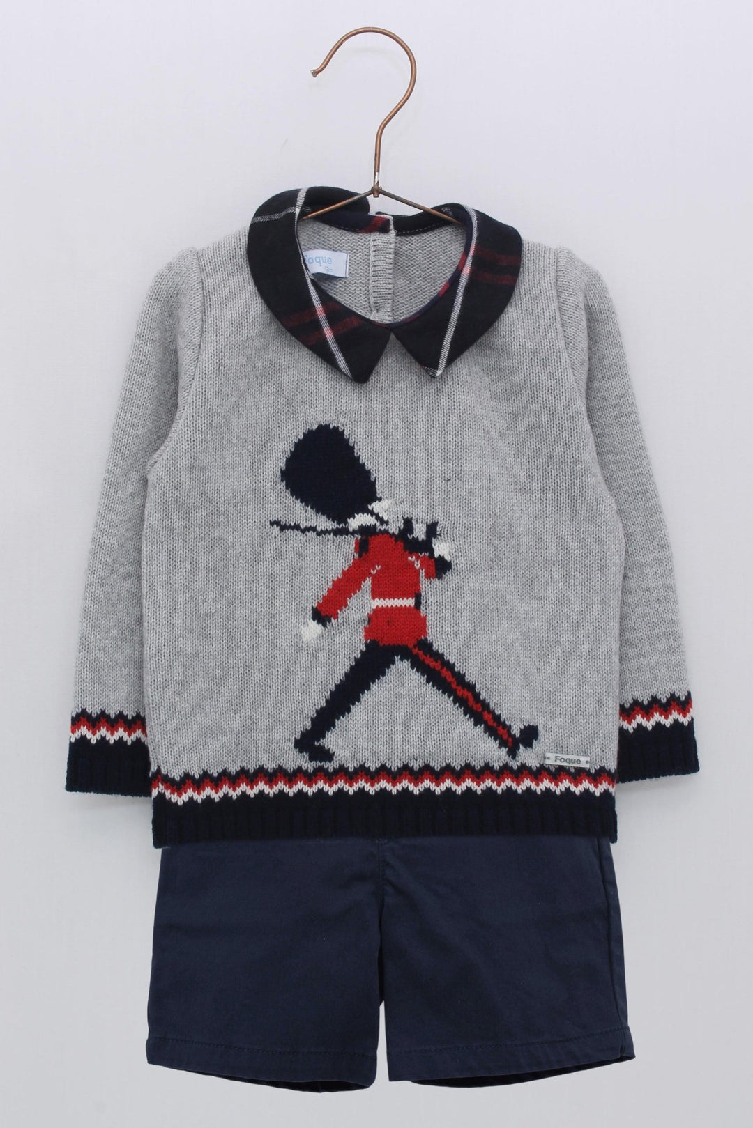 Foque "Charlie" Grey Knit Queen's Guard Top & Shorts - Millie and John